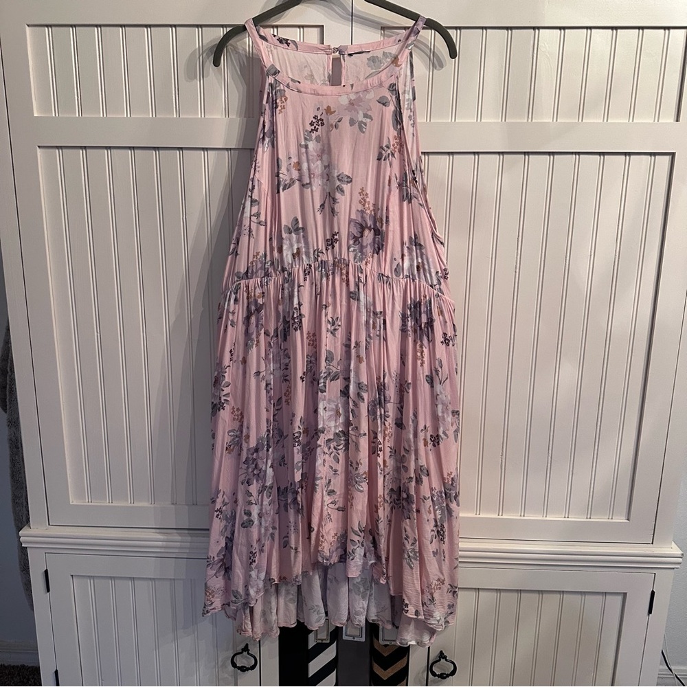 Torrid Light Pink Floral Challis Babydoll Hi-Lo Dress Plus Size